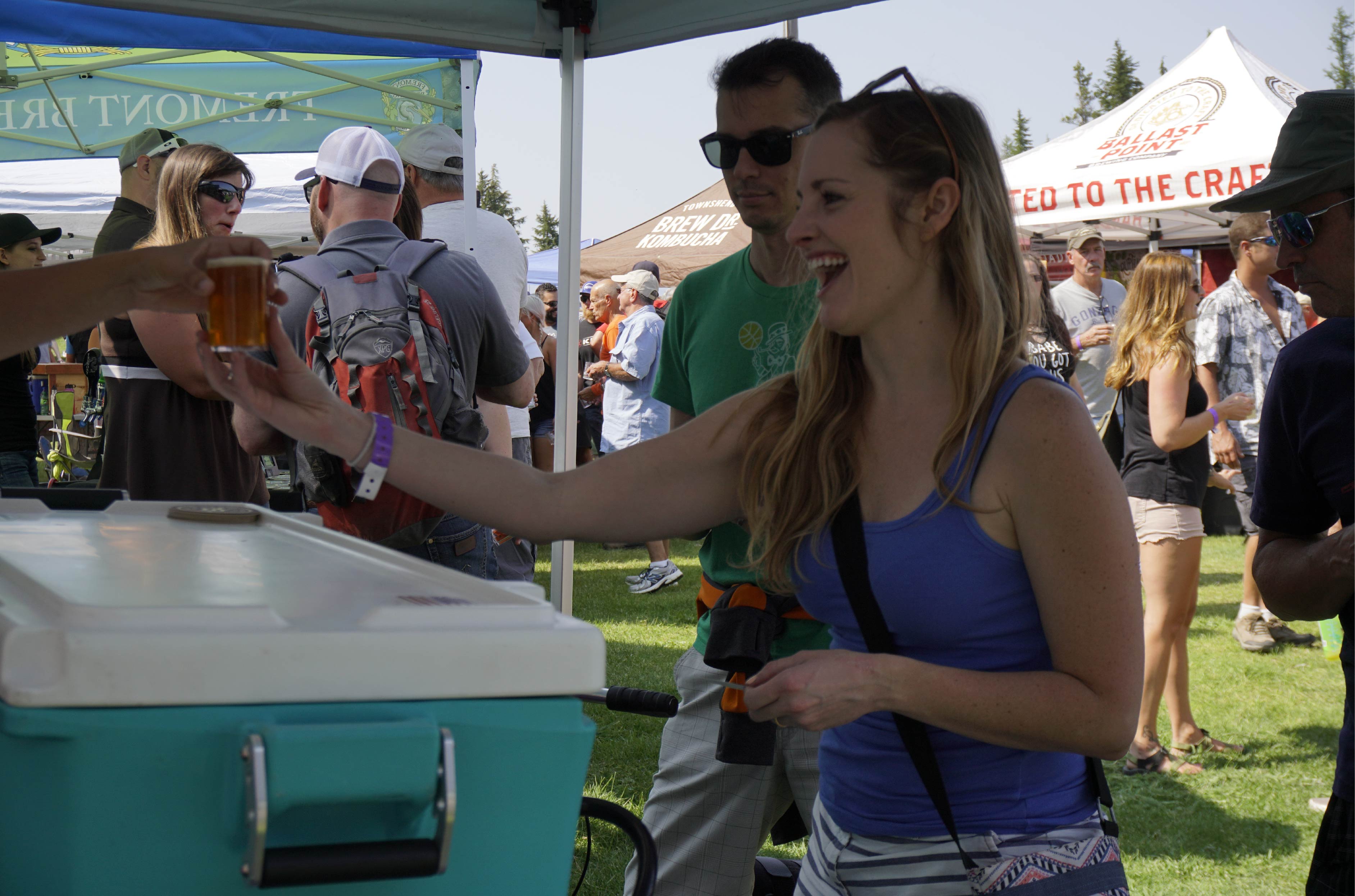Guests enjoying beer on the mountain at Brewsfest